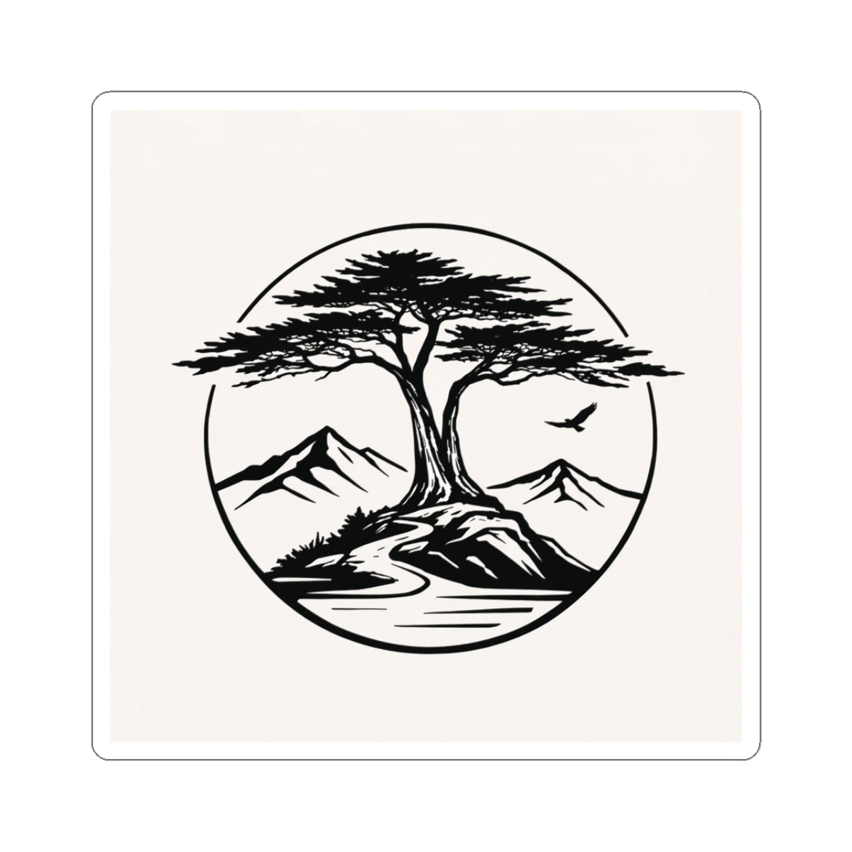 Cypress Street White Sticker
