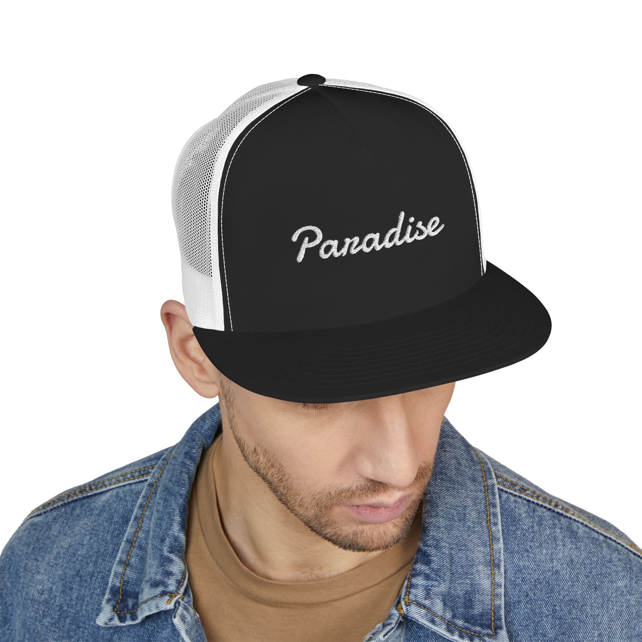 Embroidered Paradise Trucker Hat